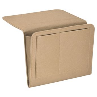 1 pc Bedside Organizer Bed Hanging Caddy Sofa Desk Hanging Bag Double Layer for Magazine Remotes