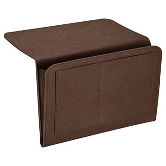 1 pc Bedside Organizer Bed Hanging Caddy Sofa Desk Hanging Bag Double Layer for Magazine Remotes