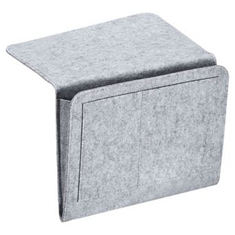 1 pc Bedside Organizer Bed Hanging Caddy Sofa Desk Hanging Bag Double Layer for Magazine Remotes