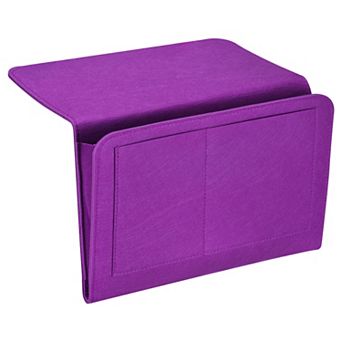 1 pc Bedside Organizer Bed Hanging Caddy Sofa Desk Hanging Bag Double Layer for Magazine Remotes