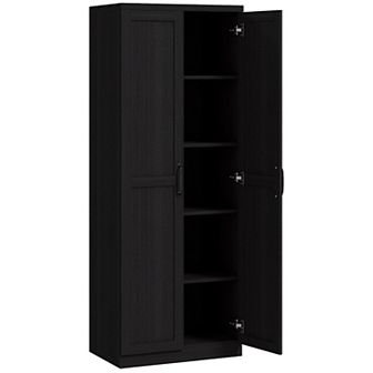 HOMCOM 63inch Kitchen Pantry, Storage Cabinet with 2 Doors, Adjustable Shelves