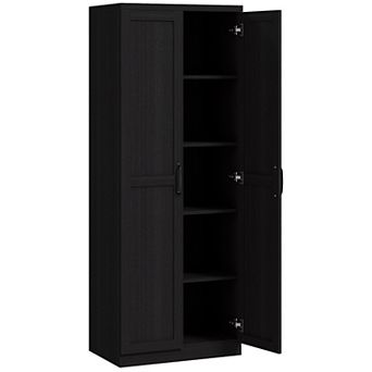 HOMCOM 63inch Kitchen Pantry, Storage Cabinet with 2 Doors, Adjustable Shelves
