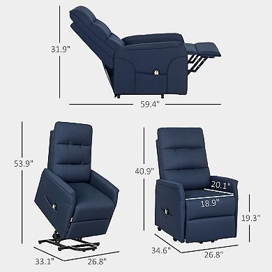 HOMCOM Lift Recliner Chair, Power Lift Sofa with Quick Assembly, Deep
