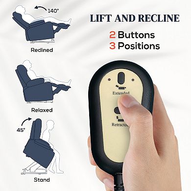 HOMCOM Lift Recliner Chair, Power Lift Sofa with Quick Assembly, Deep