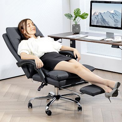 Vinsetto Microfibre Massage Office Chair with Heat, Reclining