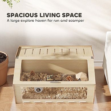 PawHut 39inch Hamster Cage, Gerbil Cage w/ Acrylic Window & Openable Top