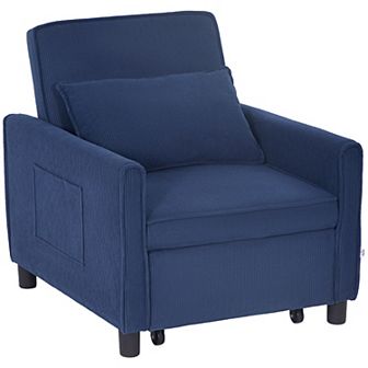 HOMCOM 3-in-1 Convertible Chair Bed, Adjustable Sleeper Chair