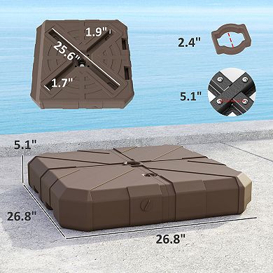 Outsunny Offset Umbrella Base, Sand/Water Filled Umbrella Stand