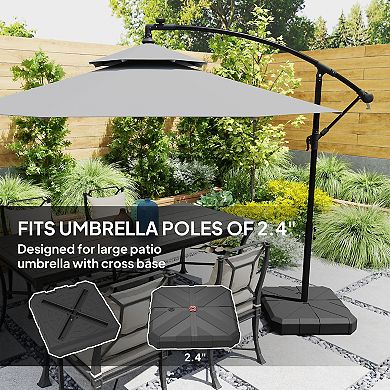 Outsunny Offset Umbrella Base, Sand/Water Filled Umbrella Stand