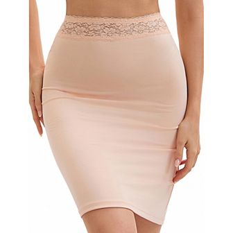 Anti-Static Half Slips for Women Soft Underskirt with Floral Lace Waistband