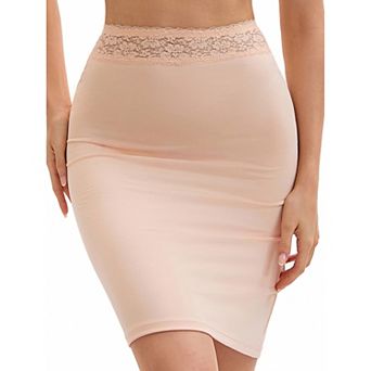 Anti-Static Half Slips for Women Soft Underskirt with Floral Lace Waistband