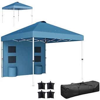 Outsunny 10ft x 10' Pop Up Canopy Tent with Sidewall, UPF50+