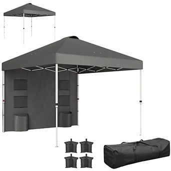 Outsunny 10ft x 10' Pop Up Canopy Tent with Sidewall, UPF50+