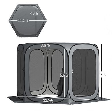 11ft Pop Up Screen Tent, UPF50+ Camping Gazebo w/ Carry Bag