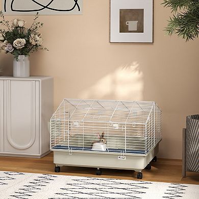 PawHut Rolling Small Animal Cage for Rabbits, Hedgehogs, Guinea Pigs