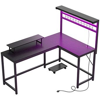 HOMCOM L Shaped Desk, Convertible Corner Desk for Small Space
