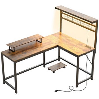 HOMCOM L Shaped Desk, Convertible Corner Desk for Small Space