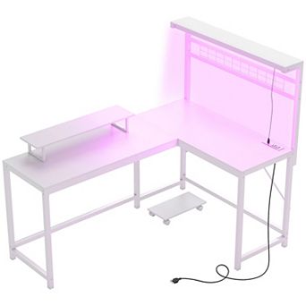 HOMCOM L Shaped Desk, Convertible Corner Desk for Small Space