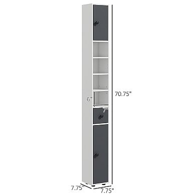 Kleankin Bathroom Storage Cabinet w/ Shelves, Toilet Paper Cabinet