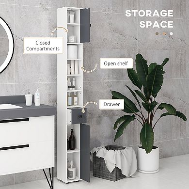 Kleankin Bathroom Storage Cabinet w/ Shelves, Toilet Paper Cabinet