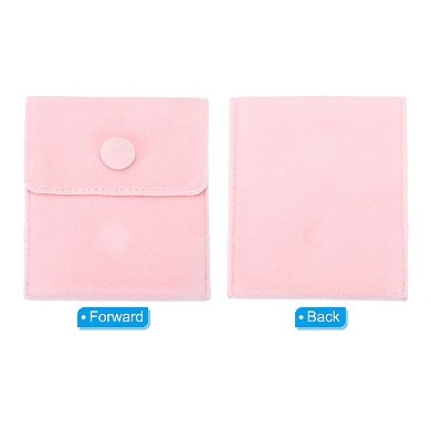 9.3x7.5cm Jewelry Pouches with Snap Button, 12 Pcs Soft Storage