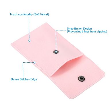 9.3x7.5cm Jewelry Pouches with Snap Button, 12 Pcs Soft Storage