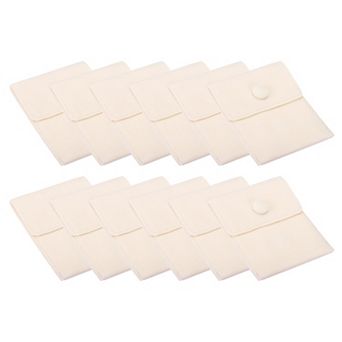 9.3x7.5cm Jewelry Pouches with Snap Button, 12 pc Soft Storage