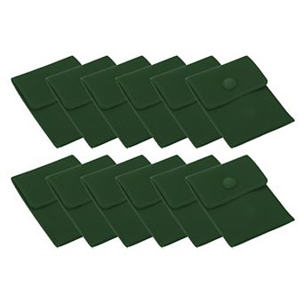 9.3x7.5cm Jewelry Pouches with Snap Button, 12 pc Soft Storage