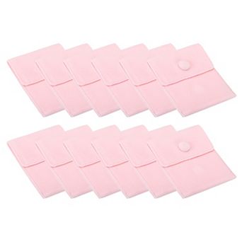 9.3x7.5cm Jewelry Pouches with Snap Button, 12 pc Soft Storage