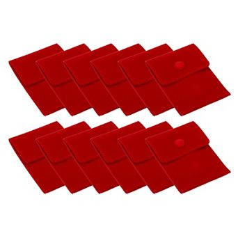 9.3x7.5cm Jewelry Pouches with Snap Button, 12 pc Soft Storage