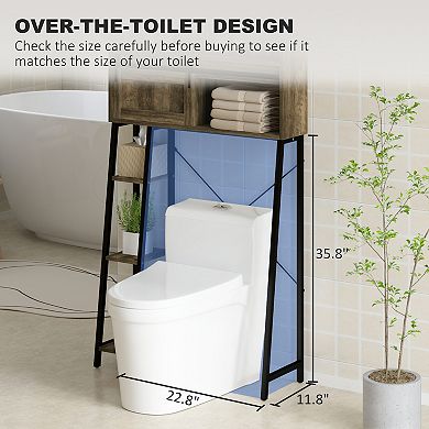 HOMCOM Over the Toilet Storage Cabinet, Over Toilet Bathroom Organizer