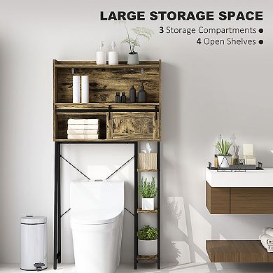 HOMCOM Over the Toilet Storage Cabinet, Over Toilet Bathroom Organizer
