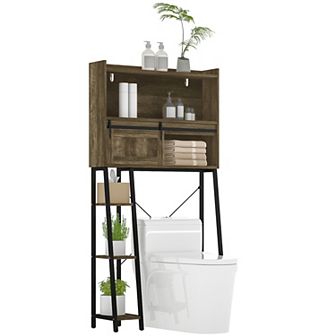 HOMCOM Over the Toilet Storage Cabinet, Over Toilet Bathroom Organizer