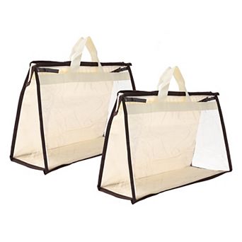 Handbag Dust Bags, 2 pc Clear Purse Storage Organizer Handbag Cover 15.3x7.5x11.4 inch
