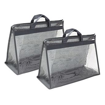 Handbag Dust Bags, 2 pc Clear Purse Storage Organizer Handbag Cover 15.3x7.5x11.4 inch