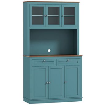 HOMCOM 71inch Tall Kitchen Pantry Storage Cabinet with Microwave Stand