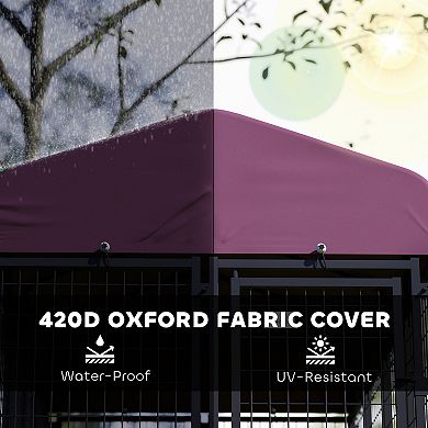 PawHut Dog Kennel with Rotating & Adjustable Bowls, 7.9ft x 4' x 6'