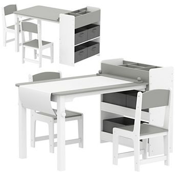 Qaba Kids Desk and Chair Set, Activity Craft Table for 3-8