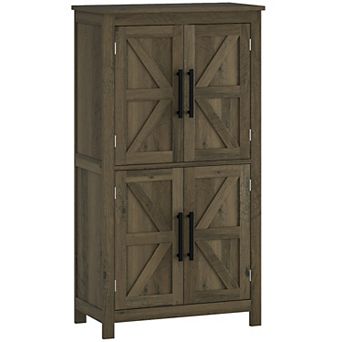 HOMCOM Bathroom Floor Cabinet, Bathroom Cabinet with Doors