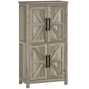 HOMCOM Bathroom Floor Cabinet, Bathroom Cabinet with Doors