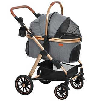 PawHut 3 in 1 Dog Stroller with Detachable Cabin, Adjustable Canopy