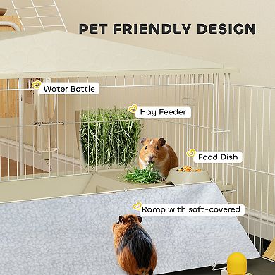 PawHut Small Animal Cage with Removable Pet Playpen for Guinea Pig Hedgehog