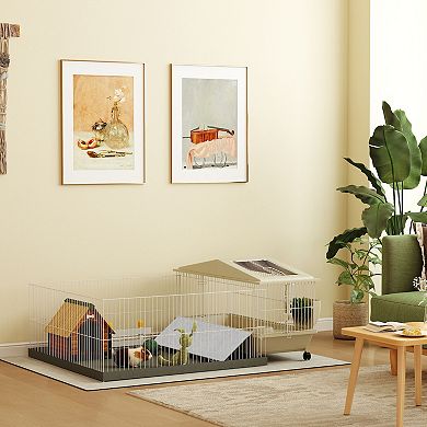 PawHut Small Animal Cage with Removable Pet Playpen for Guinea Pig Hedgehog