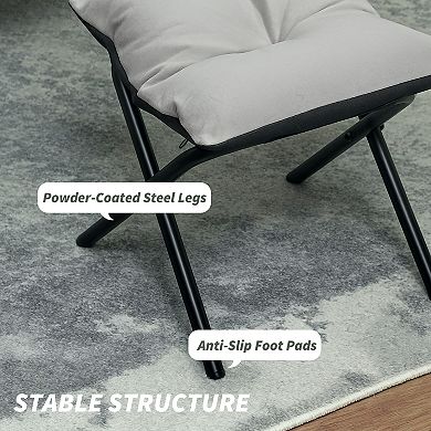 HOMCOM Lazy Chair and Ottoman with Side Pockets, Accent Chair