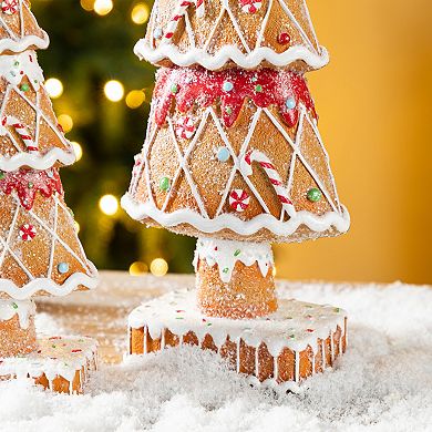 Glitzhome Set of 2 Resin Christmas Tree Table Decor
