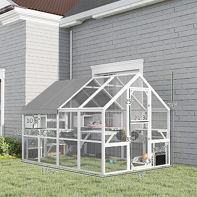 PawHut Large Catio Outdoor Cat Enclosure with Waterproof Cover