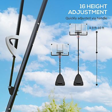 Soozier Portable Basketball Hoop, 5-10ft Height Adjustable Basketball Goal