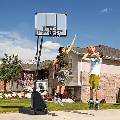 Soozier Portable Basketball Hoop, 5-10ft Height Adjustable Basketball Goal
