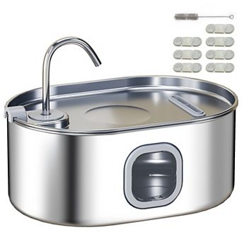 PawHut Stainless Steel Cat Water Fountain, 246 oz. / 7L Pet Water Fountain