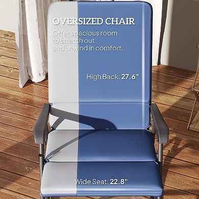 Outsunny Outdoor Rocking Chairs Set of 2, Folding Outdoor Rocker Set